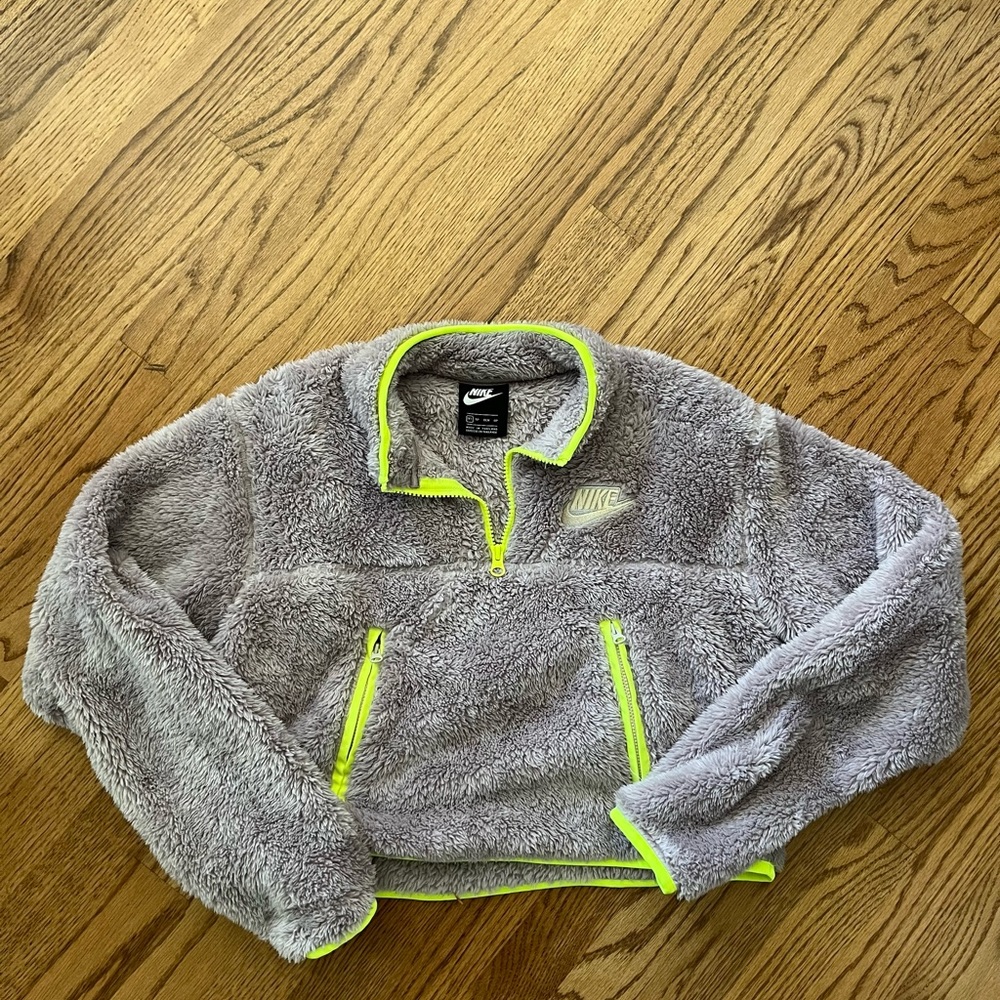Nike Fleece Plush Oversized Cropped 1/4 Zip RARE